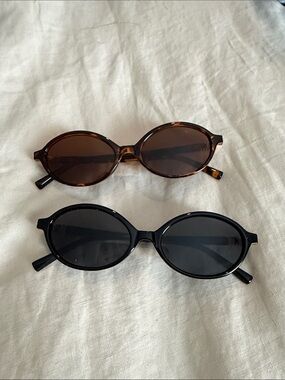 Classic Oval Sunglasses - Black and Tortoiseshell